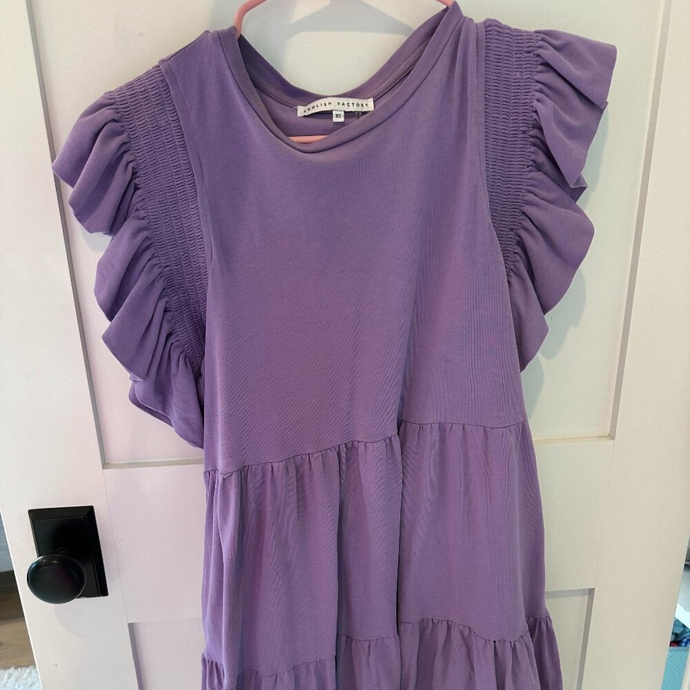 English Factory Ruffle Cotton Babydoll Minidress (xs)